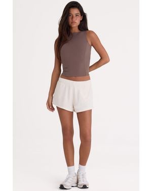 BO+TEE Brushed Jersey Elasticated Mini Shorts - Natural