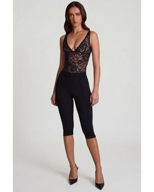 Oh Polly Ponte Jersey Cropped Capri Trousers - Black