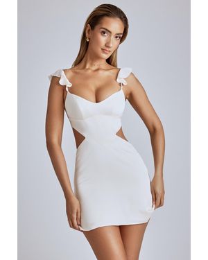 Oh Polly Cut Out Satin Mini Dress - White