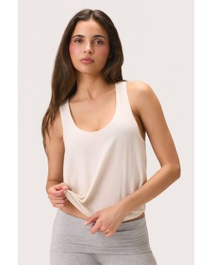 BO+TEE Buttercloud Slouchy Tank Top - White