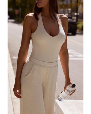 BO+TEE Ribbed Modal V-Neck Bodysuit - White