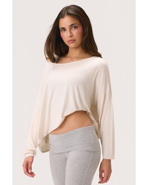 BO+TEE Buttercloud Slouchy Off-Shoulder Top - White