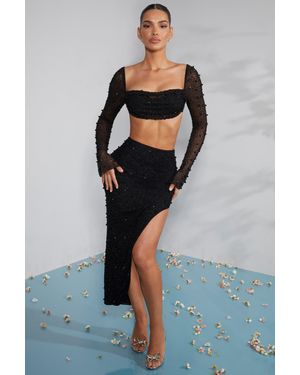 Dead Embellished Maxi Skirt - Black