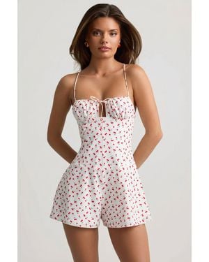 Oh Polly Ruched Backless Playsuit - Multicolour