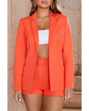 Oh Polly Bossin' It Tailored Blazer Jacket - Orange