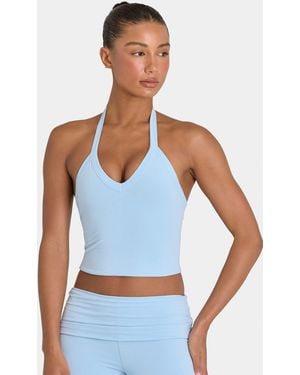 BO+TEE Buttercloud Crop Tank Top - Blue