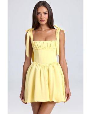 Oh Polly Draped Corset Mini Dress - Yellow