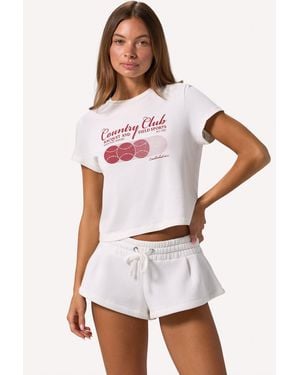 BO+TEE Cropped Graphic T-Shirt - White