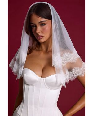 Oh Polly Lace-Trim Veil - Red