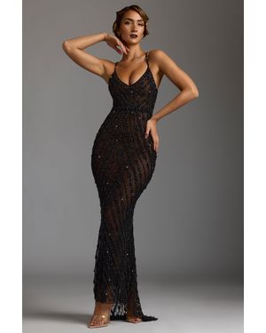 Dead Hand Embellished Sheer Evening Gown - Multicolour