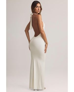 Oh Polly Modal Halterneck Maxi Dress - Natural