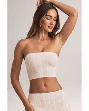 Oh Polly Modal Strapless Crop Top - Multicolour