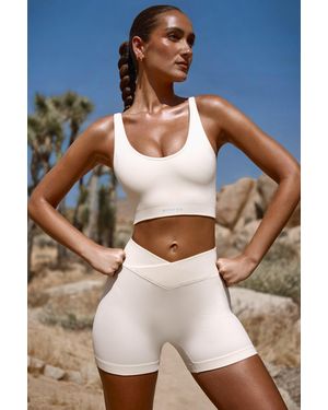 BO+TEE High Waist Flexirib Mini Shorts - Natural