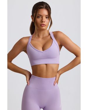 BO+TEE Super Sculpt Seamless Cross-Back Sports Bra - Purple