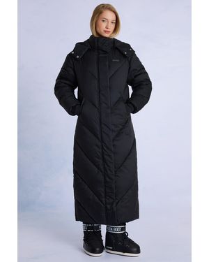 BO+TEE Waterproof Hooded Long Parka Coat - Black