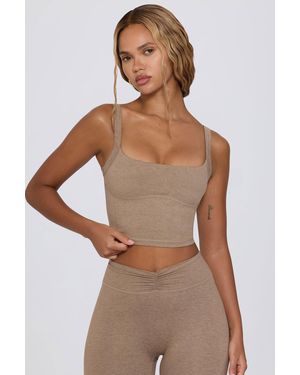 BO+TEE Cropped Tank Top - Brown