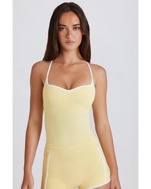 BO+TEE Soft Active Cross-Back Tank Top - Yellow