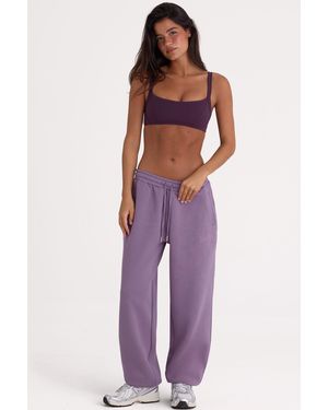 BO+TEE Brushed Jersey Mid-Rise Relaxed Joggers - Purple