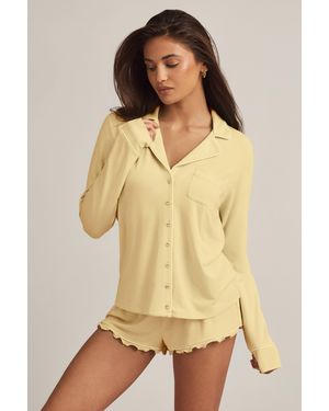 Oh Polly Modal Long-Sleeve Pyjama Top - Yellow