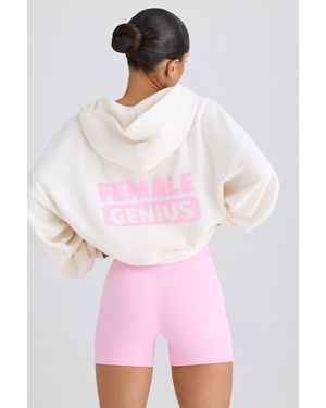 BO+TEE Textured Cotton Jersey Graphic Print Hoodie - White