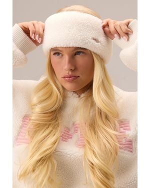 BO+TEE Teddy Fleece Headband - White
