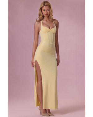Oh Polly Jersey Corset Bridesmaid Dress - Yellow