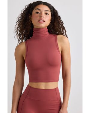 BO+TEE Soft Active Turtleneck Tank Top - Red