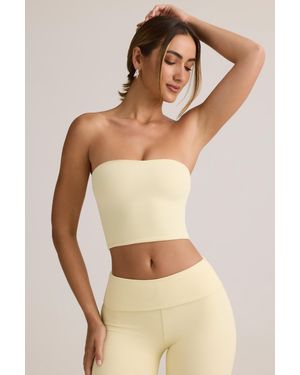 Oh Polly Modal Strapless Crop Top - Yellow
