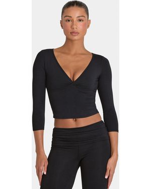 BO+TEE Buttercloud 3/4 Sleeve Top - Black