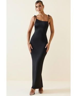 Oh Polly Ruched Backless Maxi Dress - Black