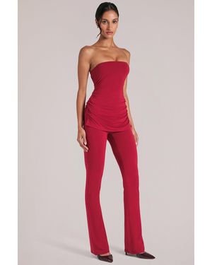 Oh Polly Mid-Rise Fitted Trousers - Red