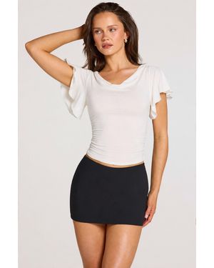 Oh Polly Modal Cowl-Neck Top - White