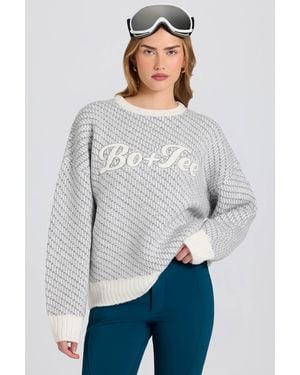 BO+TEE Knit Logo Oversized Jumper - White