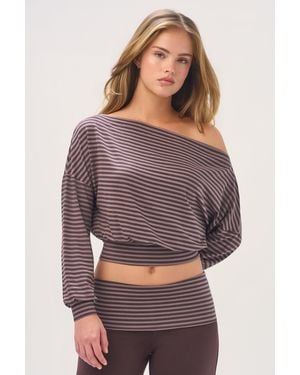 BO+TEE Buttercloud Slouchy Off-Shoulder Top - Brown