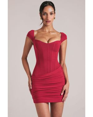 Oh Polly Sweetheart Neckline Mini Dress - Red