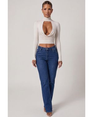 Oh Polly Cowl-Neck Tie-Back Top - White