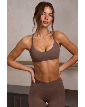 BO+TEE Soft Active Racerback Sports Bra - Brown