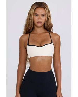 BO+TEE Soft Active Sweetheart-Neck Sports Bra - White