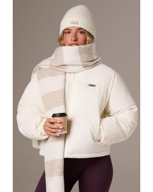 BO+TEE Corduroy Quilted Puffer Jacket - White