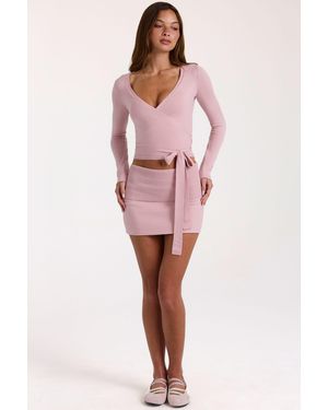 BO+TEE Soft Knit Mini Skirt - Pink