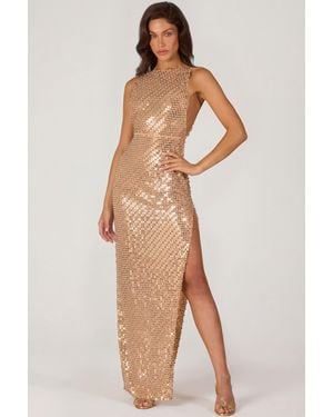 Oh Polly Embellished Maxi Dress - Metallic