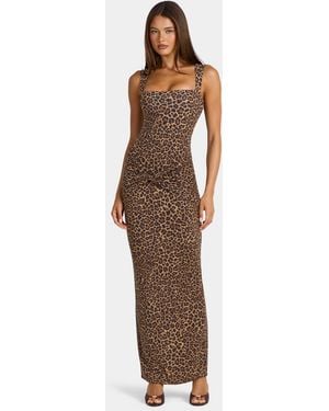 Oh Polly Modal Square-Neck Maxi Dress - Multicolour
