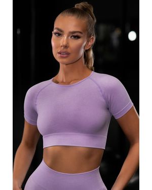 Dead Determined Seamless Crop Top - Purple