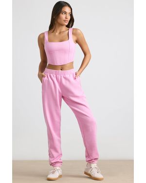 BO+TEE Brushed Jersey Oversized Joggers - Pink