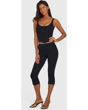 Oh Polly Ponte Capri Leggings - Black