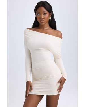 Oh Polly Modal Off-Shoulder Ruched Mini Dress - White