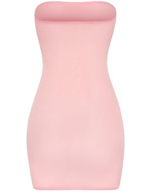 Oh Polly Soft Sheer-Mesh Bandeau Mini Slip Dress - Pink