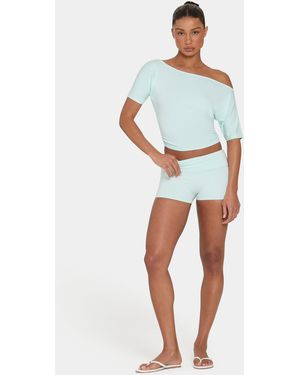 BO+TEE Buttercloud Mini Foldover Shorts - Green