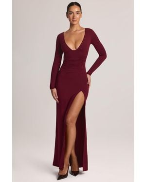 Oh Polly Modal Long-Sleeve Maxi Dress - Red