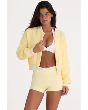 BO+TEE Button-Up Cropped Knit Cardigan - Yellow